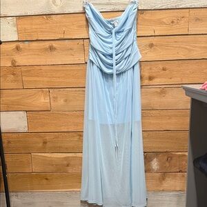 Bar III Sky Blue Draped Maxi Dress